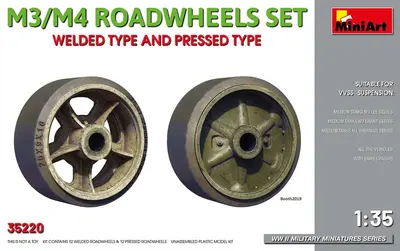 Mini Art 35220 M3/M4 Roadwheels set welded/pressed