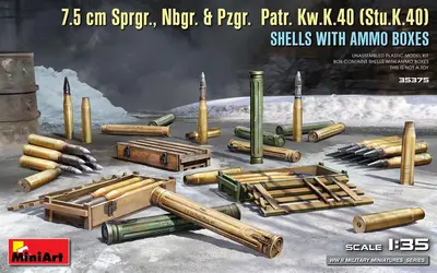Skrzynki z amunicją 7,5cm Sprgr., Nbgr. i Pzgr. Patr. KwK 40 (PaK 40)