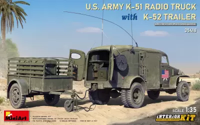 Ciężarówka radiowa K-51 US Army z przyczepą K-52 i wnętrzem