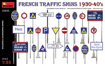 Zestaw znaków drogowych, Francja 1930-40