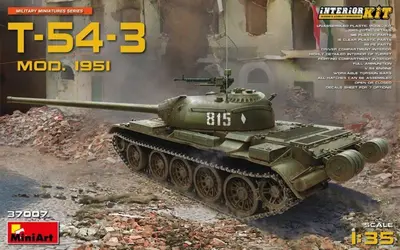 Sowiecki czołg T-54-3 MBT, model 1951, z wnętrzem