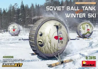 Sowiecki czołg kulisty z nartami, z wnętrzem