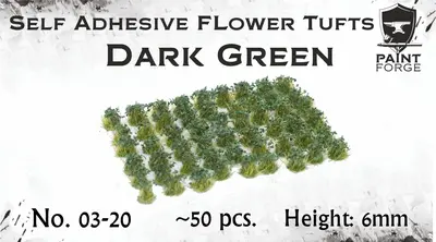 Kępy kwiatów - ciemna zieleń 6mm / 50szt.