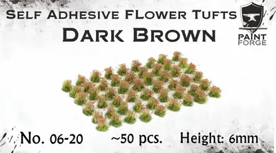 Kępy kwiatów - ciemny brąz 6mm / 50szt.