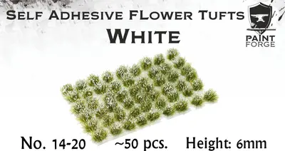 Kępy kwiatów - białe 6mm / 50szt.