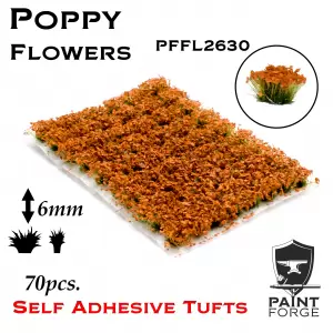 Kępy kwiatów - Flowers Poppy Red 6mm / 70szt.