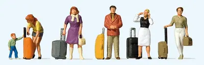 Podróżni z walizkami na kółkach