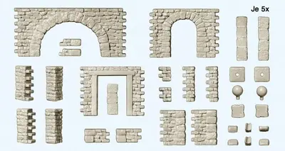 Kamienne ściany, portale, łuki