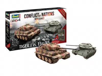 Zestaw "Conflict of Nations WWII Series" Tiger I vs. T34/85 (z farbami) + KSIĄŻKA