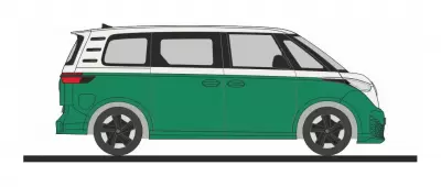 Volkswagen ID. Buzz People cukierkowy biały/liść laurowy zielony metalik