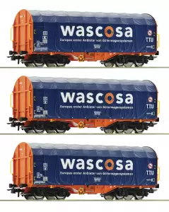 Zestaw 3 wagonów towarowych typ Shimmns, Wascosa