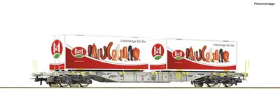 Wagon towarowy platforma z kontenerami, SBB