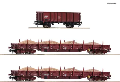 Zestaw 3 wagonów towarowych “Sand train”, zestaw 1