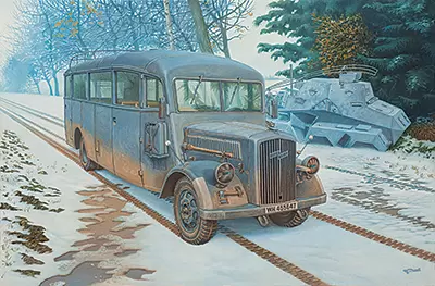 Niemiecki autobus Opel 3.6-47 Omnibus, model w39 Ludewig, wczesny