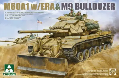 Amerykański czołg M60A1 z ERA i M9 Bulldozer