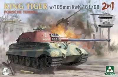 Czołg King Tiger Porsche Turret Sd.Kfz.182 w/105 mm KwK 46L/68 2 in 1