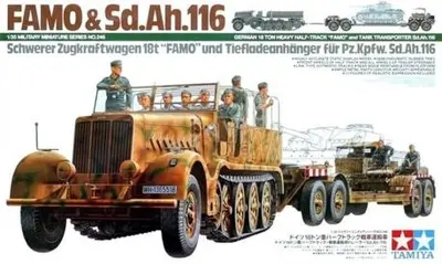 Niemiecki ciężki ciągnik półgąsienicowy 18-Ton Famo i przyczepa Sd.Ah.116
