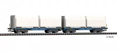 Wagon towarowy podwójna platforma z ładunkiem 2x40ft