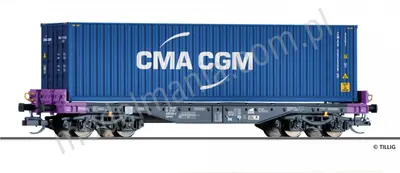 Wagon towarowy platforma typ Sgmmns 4505 z ładunkiem, ERR