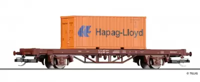 Wagon towarowy platforma START typ Lgs z ładunkiem