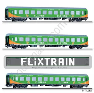 Zestaw 3 wagonów osobowych Halberstadt „Flixtrain“