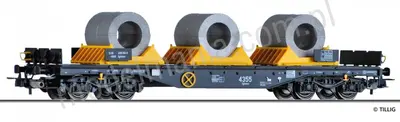 Wagon towarowy platforma Sgmmns 4505 "On Rail" z ładunkiem rur