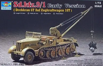 Niemiecki wóz inżynieryjny Drehkran 6 t auf Zugkraftwagen 18ton SdKfz 9/1, wczesny