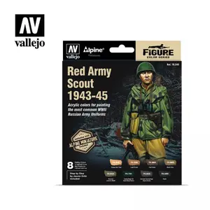 Zestaw 8 farb + figurka - Red Army Scout 1943-45
