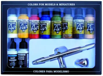 Zestaw farb akrylowych Model Air x 10 + Aerograf Ultra Harder & Steenbeck