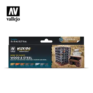 Zestaw 8 farb Wizkids Premium - Wood & Steel
